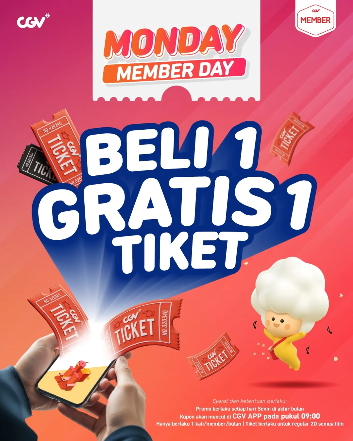 CGV Monday Member Day: Beli 1 Gratis 1 Tiket - Image 2