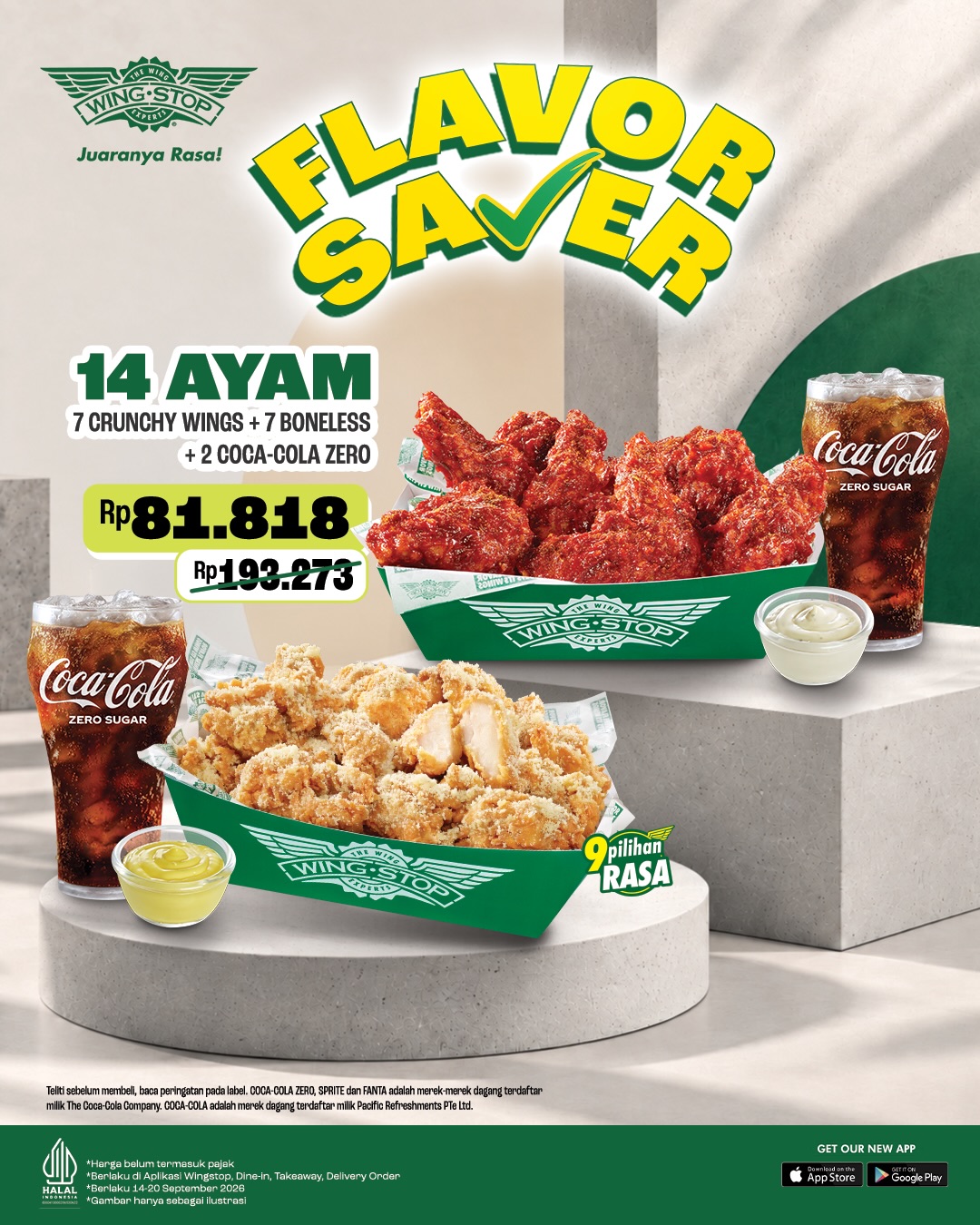 Flavor Saver Wingstop Rp81.818: 14 Ayam Goreng Penuh Rasa + 2 Coca-Cola Zero - Image 2
