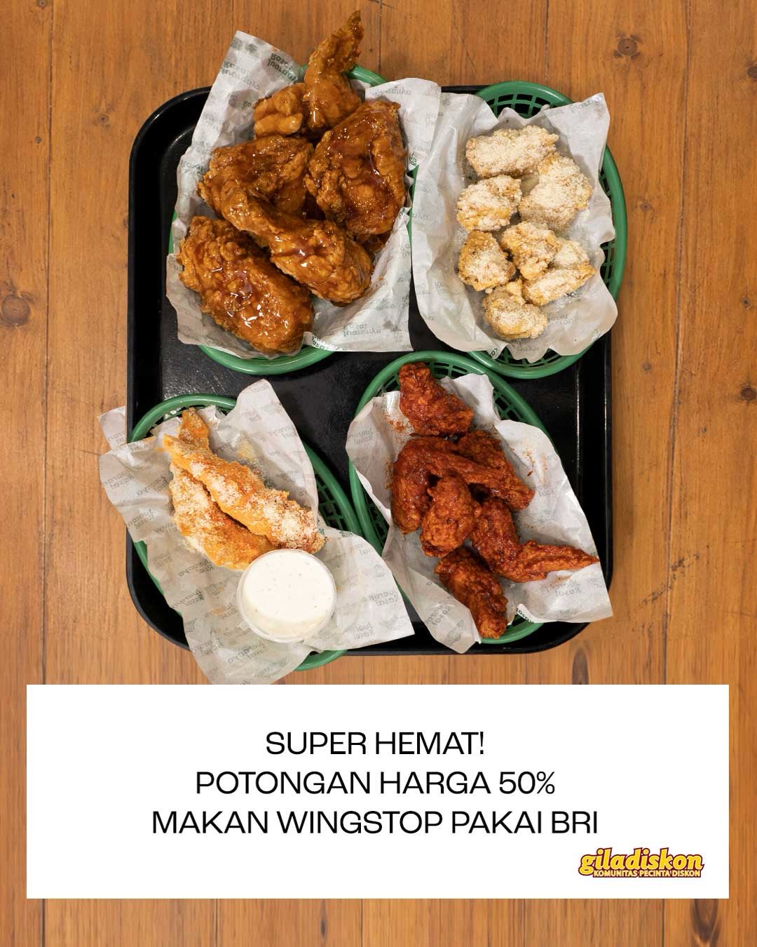 Diskon 50% Semua Menu Wingstop Pakai BRI, Maks Rp100.000 (16-20 Sep 2026) - Image 1