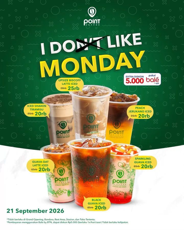 Diskon Minuman Point Coffee Hari Senin, Mulai Rp20 Ribu + Extra Rp5 Ribu - Image 2