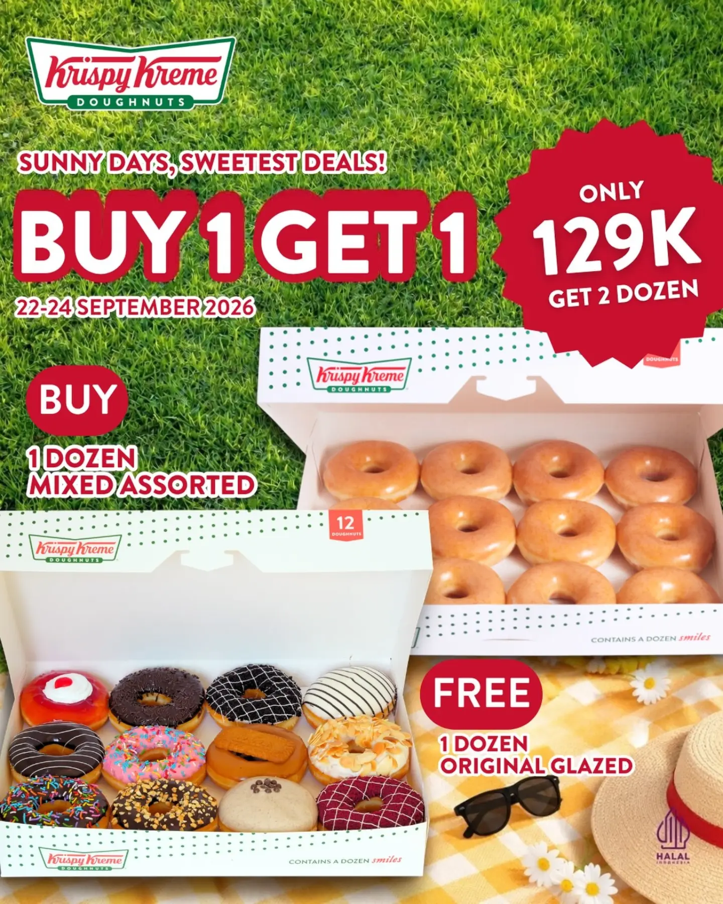 Krispy Kreme Beli 1 Gratis 1: 1 Lusin Mixed Assorted Rp129 Ribu - Image 2