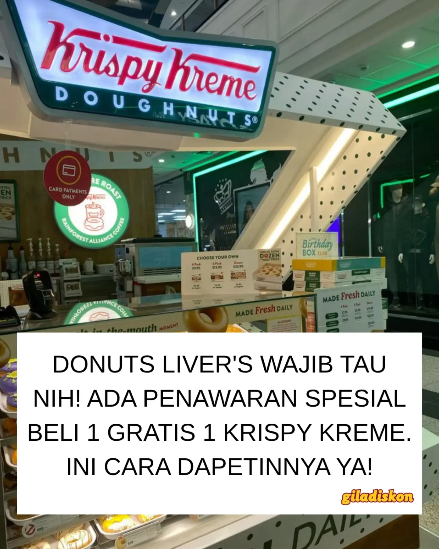 Krispy Kreme Beli 1 Gratis 1: 1 Lusin Mixed Assorted Rp129 Ribu - Image 1