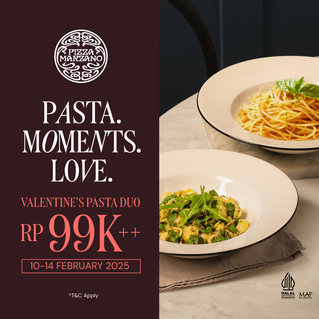 Promo Pizza Marzano Valentine Pasta Duo Rp 99K++ Untuk Berdua - Image 1