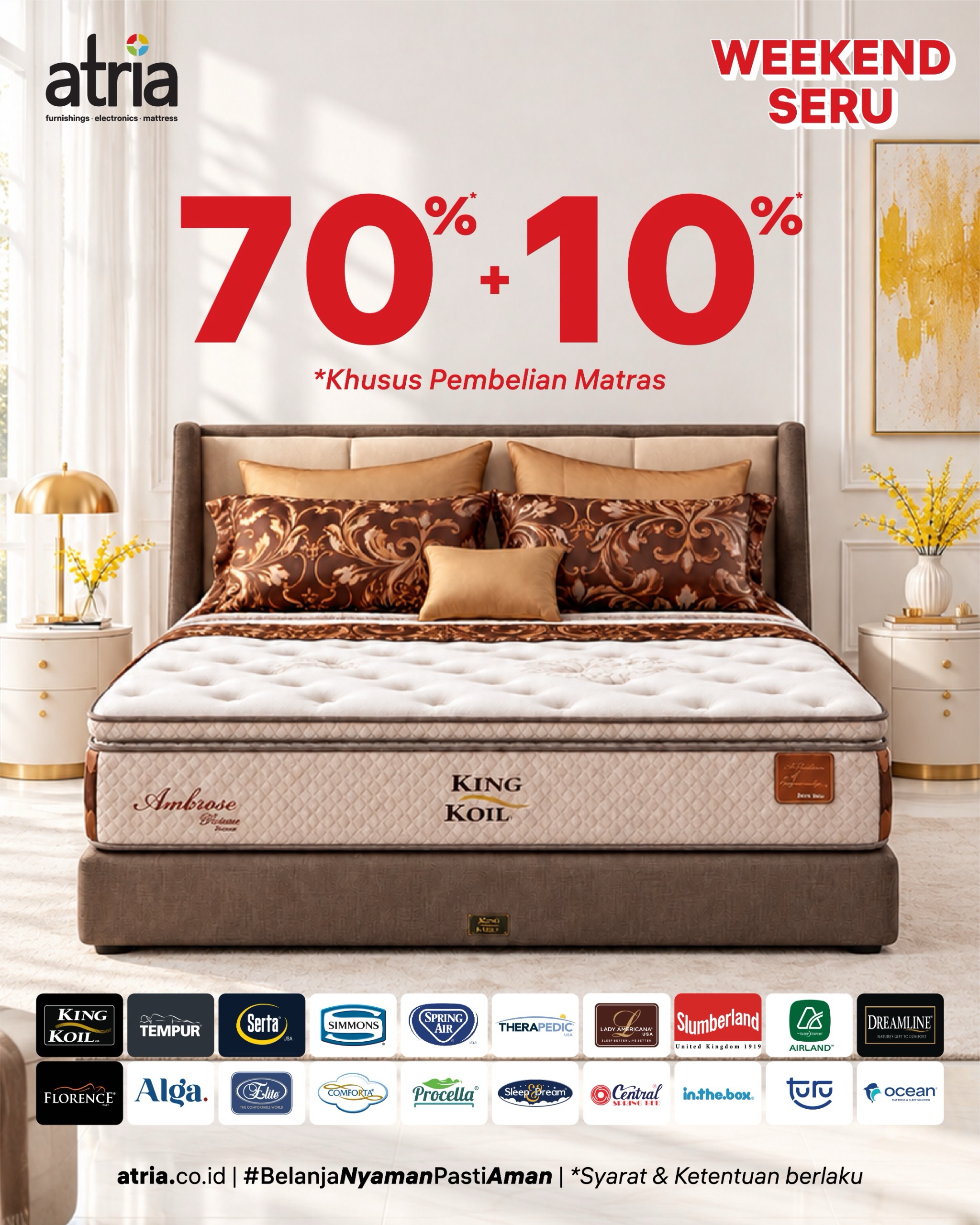 Weekend Seru Atria: Diskon s/d Rp1 Juta + Diskon 10% Matras - Image 4