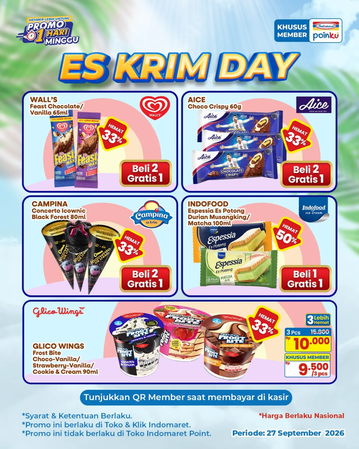 Promo Es Krim Indomaret: Beli 2 Gratis 1 Wall's/Aice/Campina & NDOFOOD Rp10.000 - Image 2
