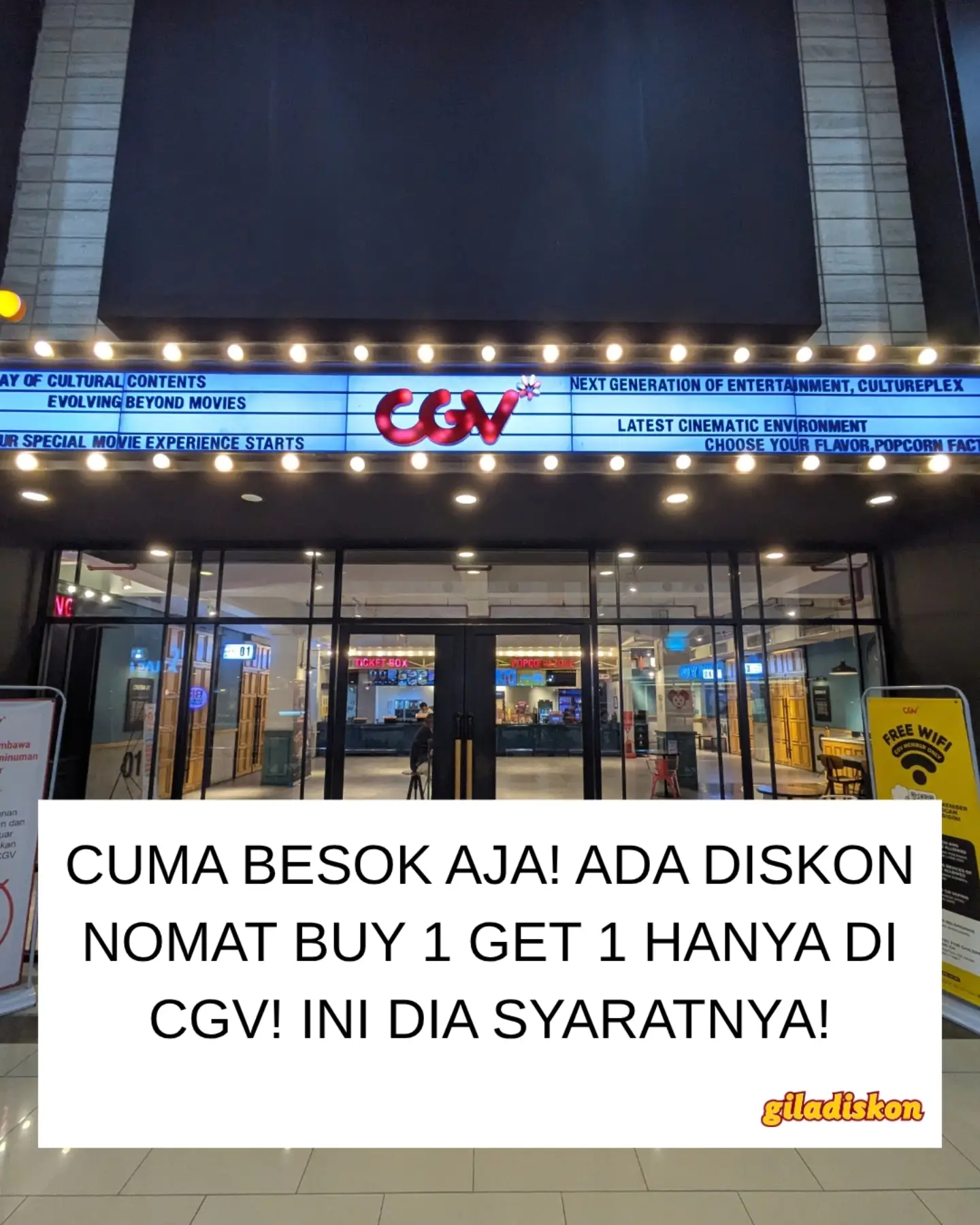 Beli 1 Gratis 1 Tiket CGV Monday Member Day, Khusus Hari Senin - Image 1