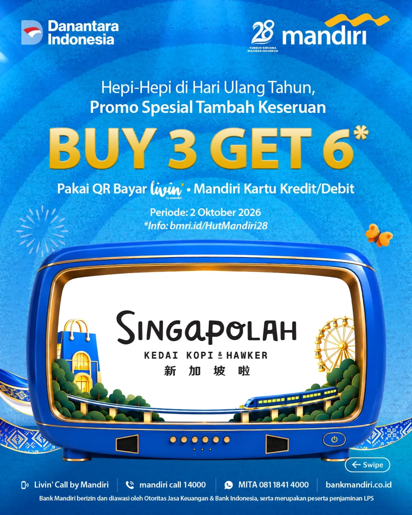Promo Serba 28 HUT Bank Mandiri: Makan Rp28rb, Diskon & Cashback 28% - Image 5