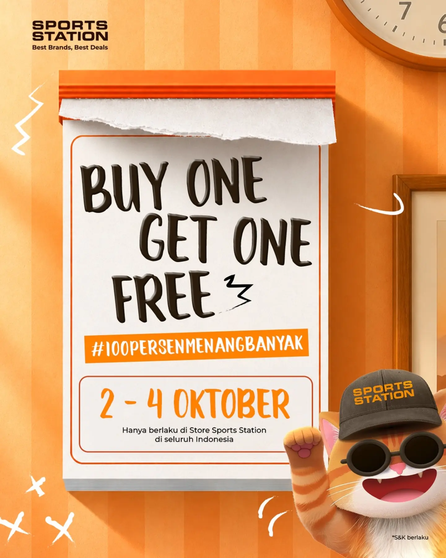 Buy 1 Get 1 Free Sports Station 2–4 Oktober, Serbu Sneakers & Apparel! - Image 1