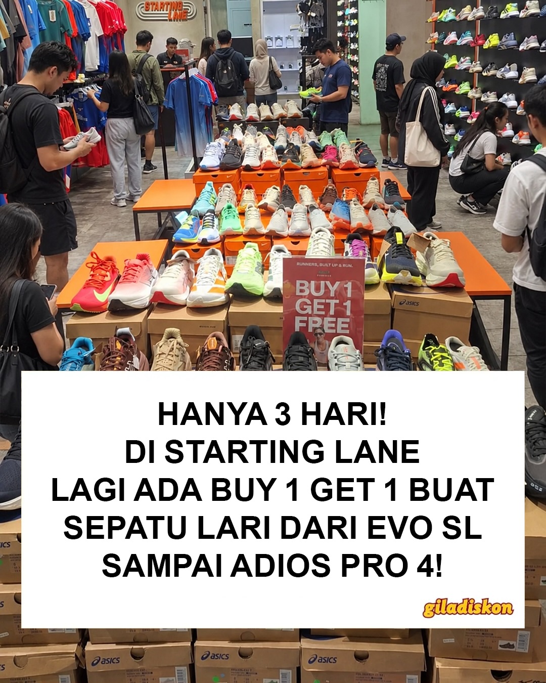 Buruan, Starting Lane Buy 1 Get 1 Free Sepatu Lari + Diskon 20% (9–11 Okt 2026) - Image 1