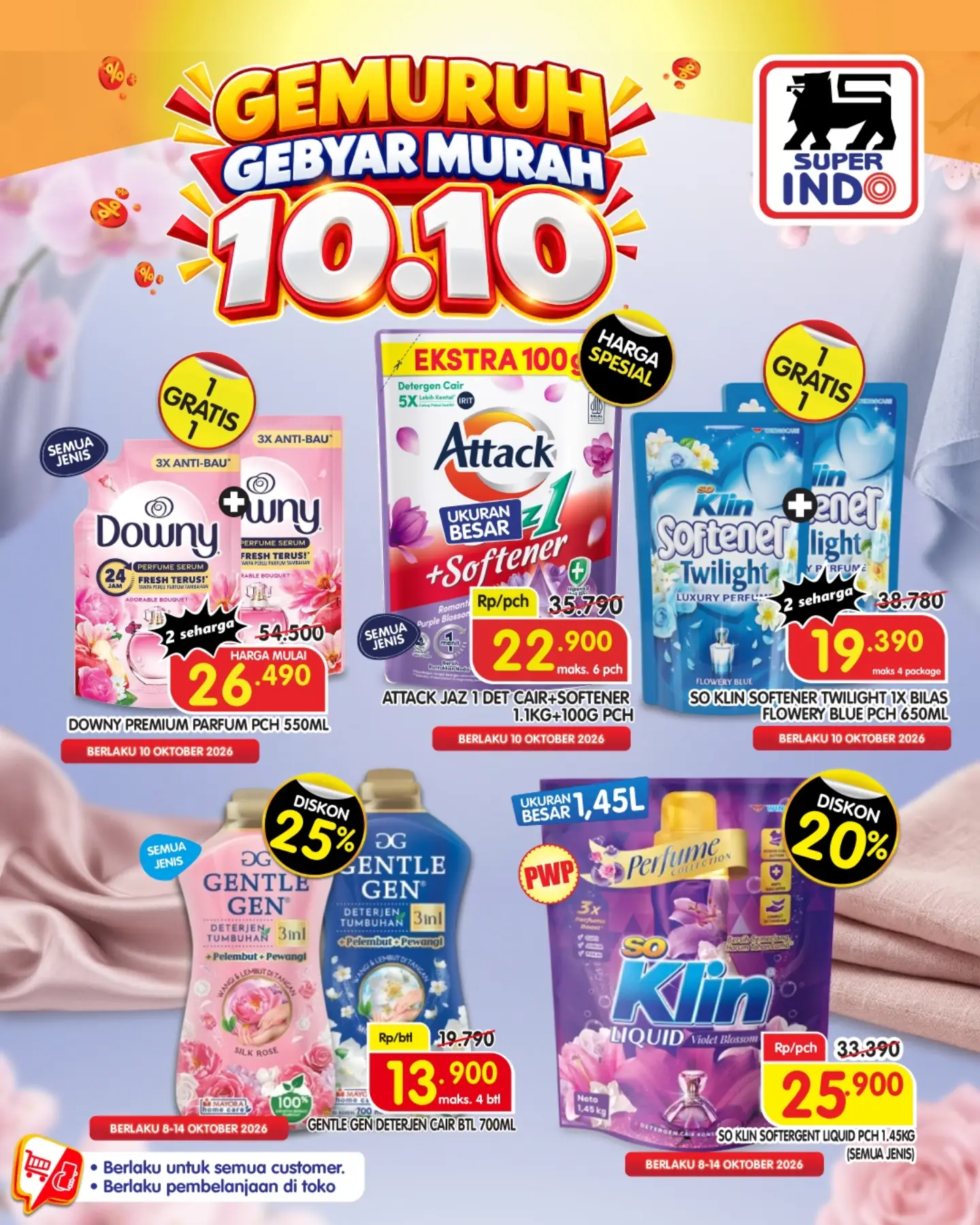 Promo 10.10 Super Indo: B1G1 Pewangi & Pelembut, Diskon Deterjen - Image 1