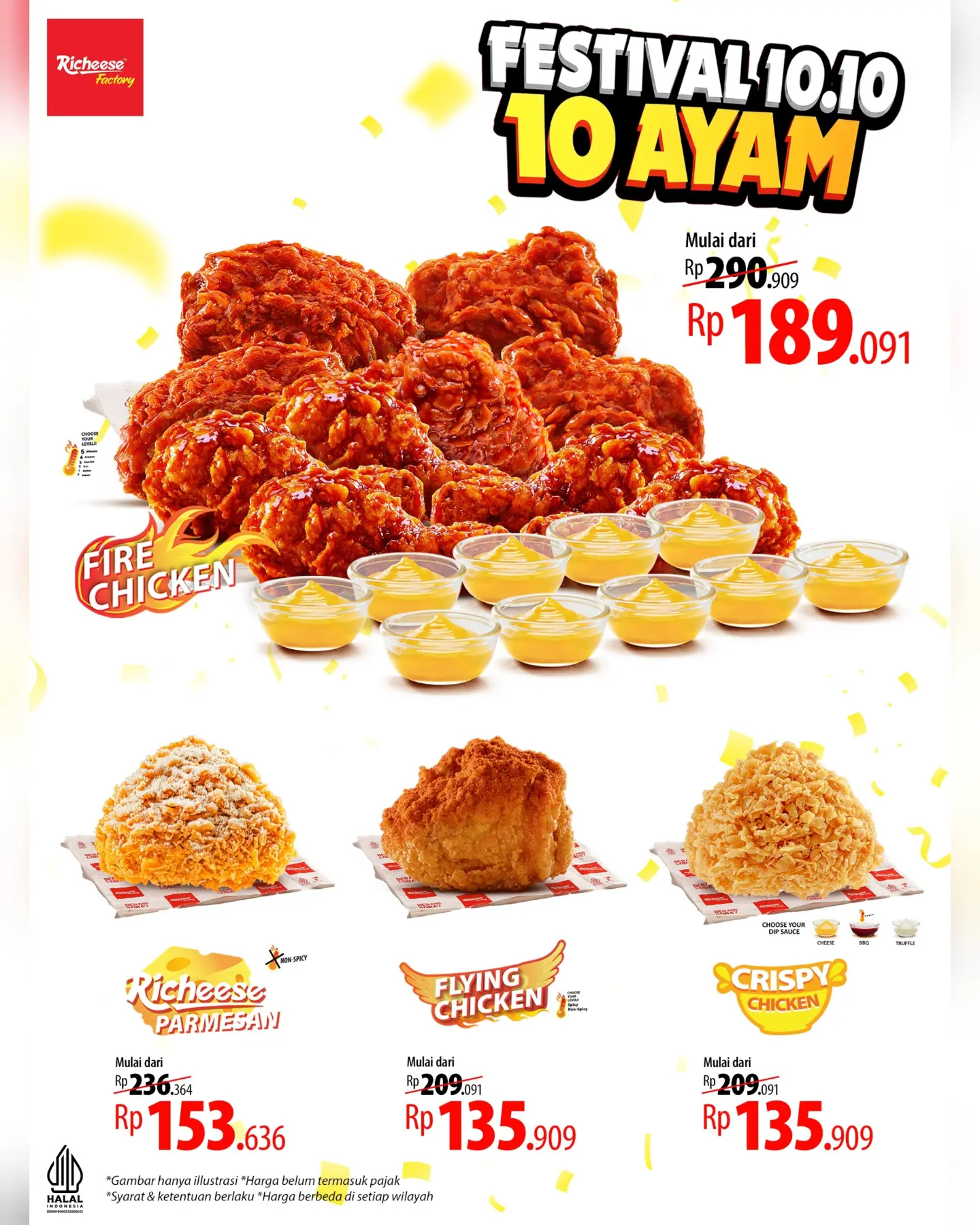 Diskon Festival 10.10: Makan 10 Ayam Mulai 13 Ribuan di Richeese Factory - Image 3