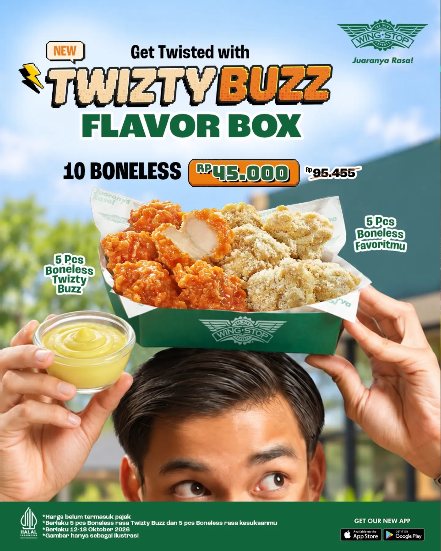 Wingstop Twizty Buzz Flavor Box Rp45k, 10 Boneless 2 Rasa - Image 2