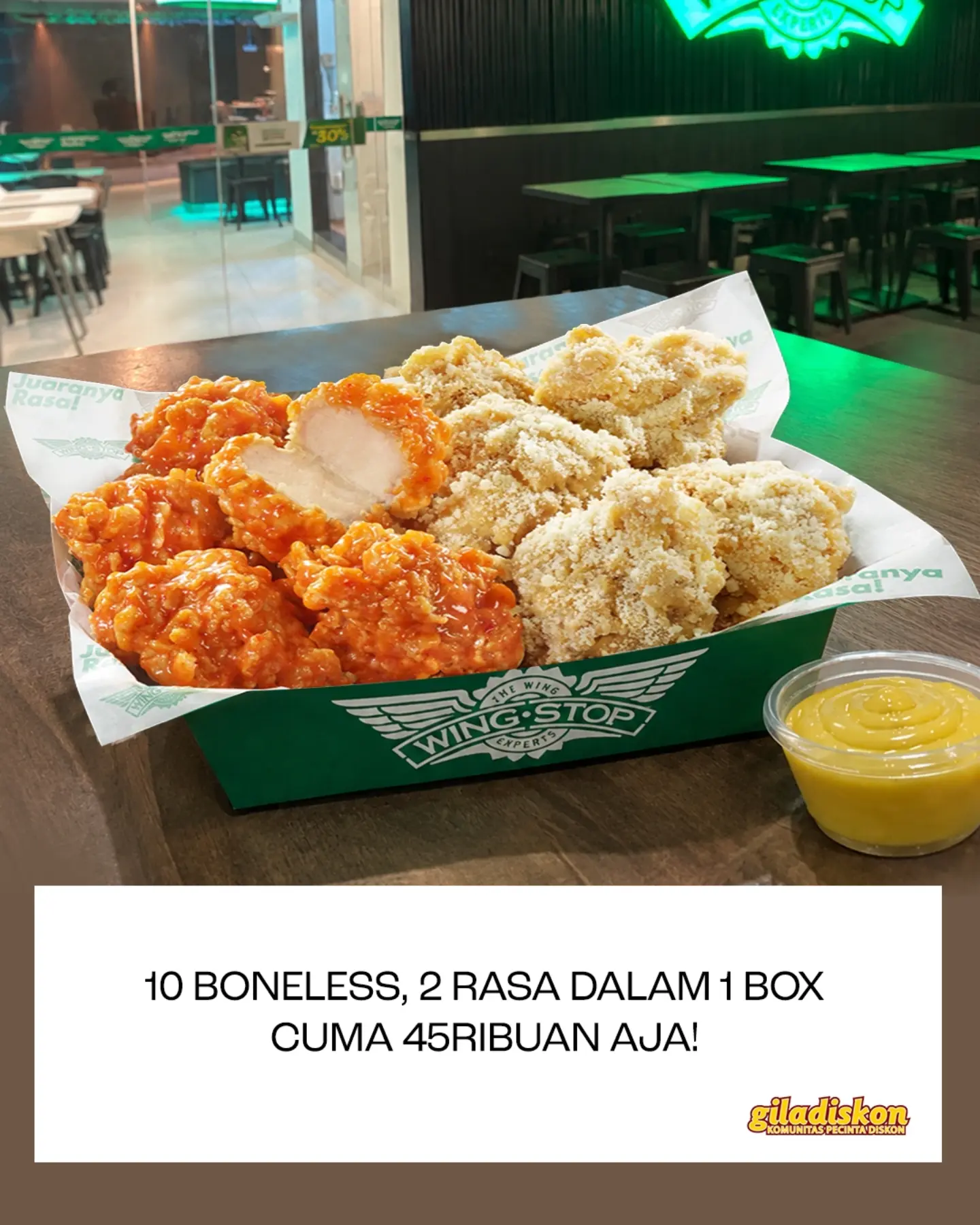 Wingstop Twizty Buzz Flavor Box Rp45k, 10 Boneless 2 Rasa - Image 1