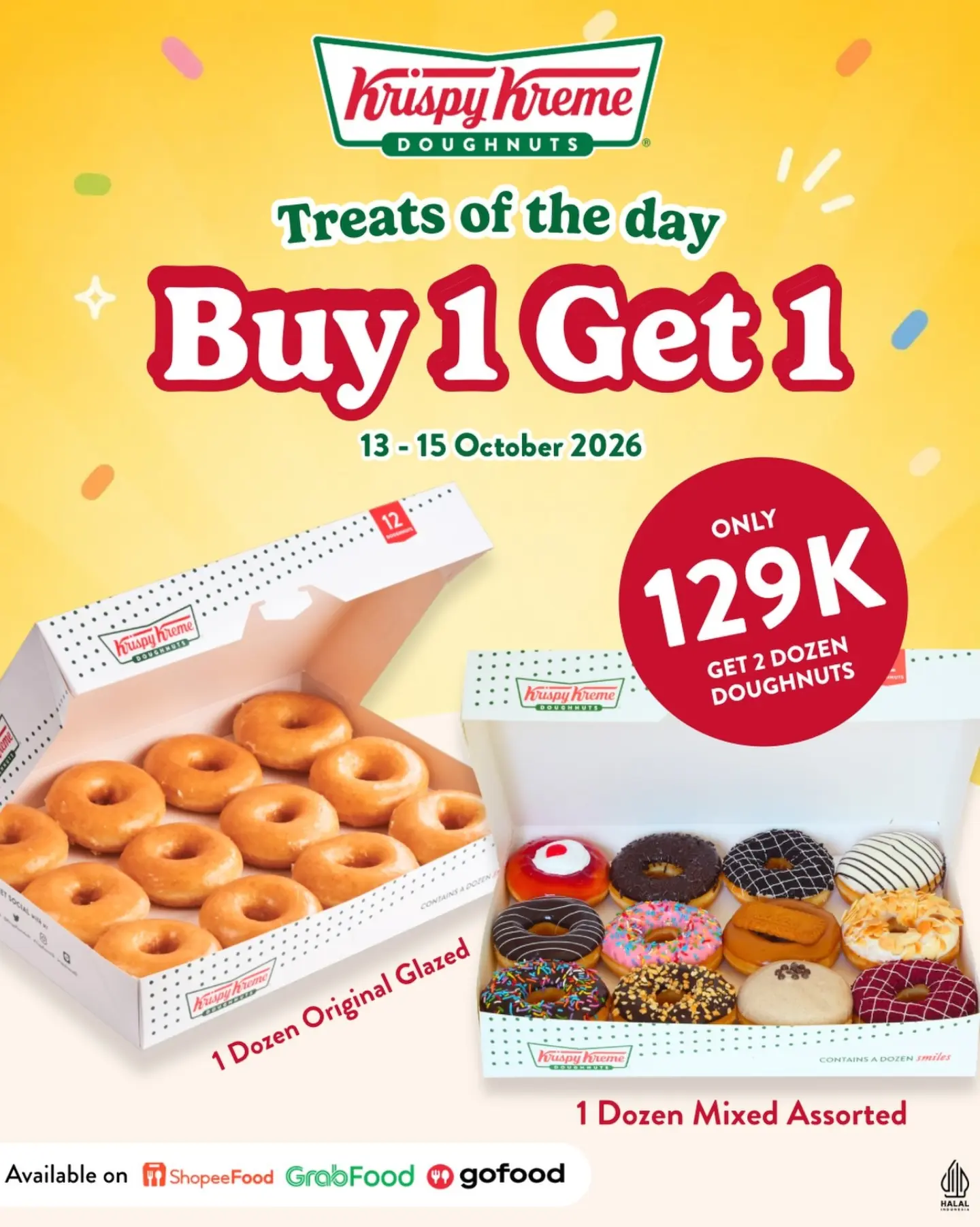 Beli 1 Lusin Krispy Kreme Gratis 1 Lusin, Cuma 129K! 13-15 Okt - Image 2