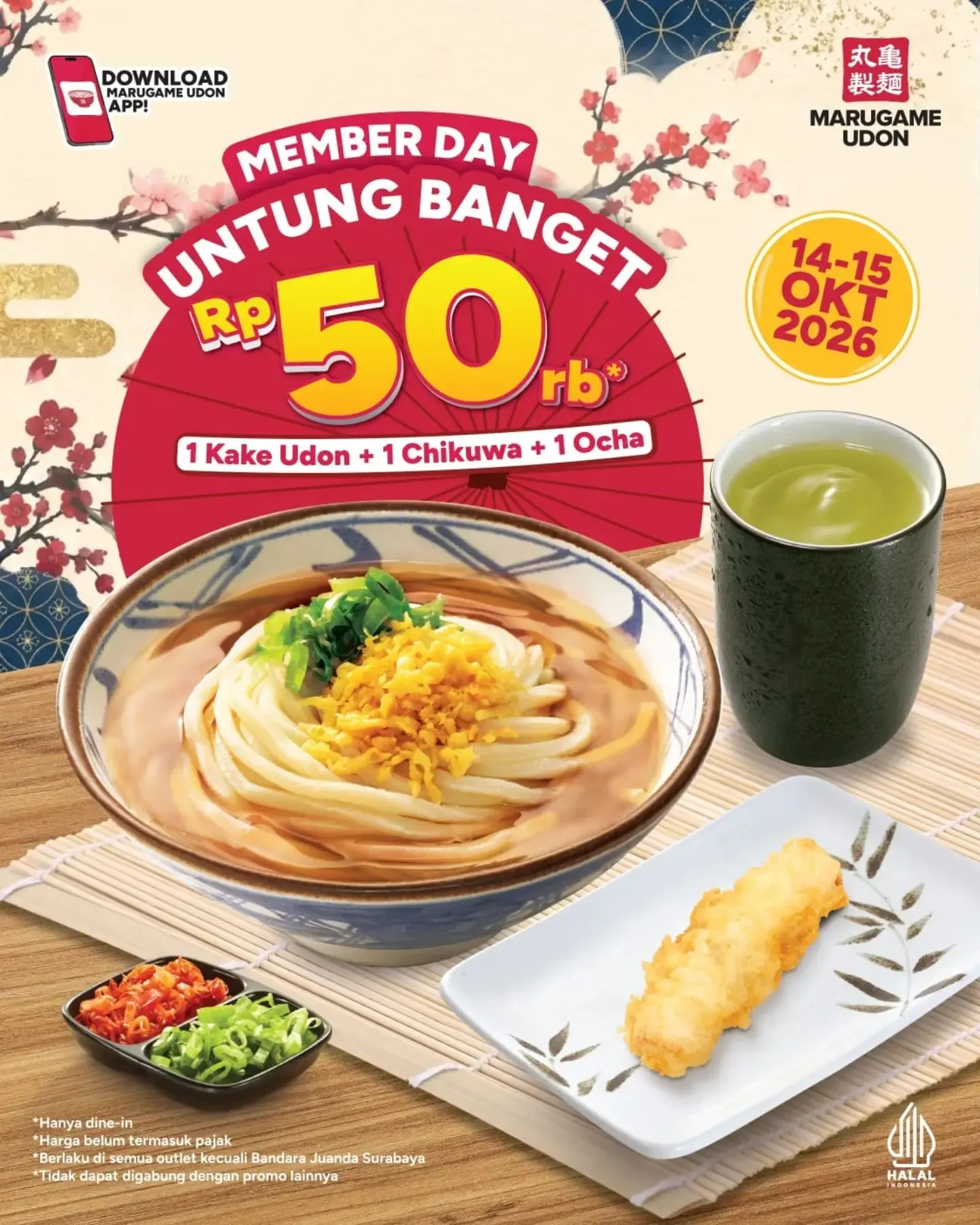 Member Day Marugame Udon: Bundling Spesial Rp50rb-an, Kake Udon + Tempura + Ocha - Image 2