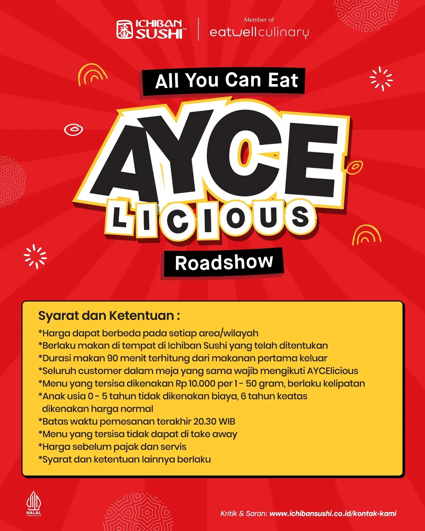 AYCELICIOUS Ichiban: All You Can Eat Sushi & Japanese Food Rp99RB/orang - Image 5