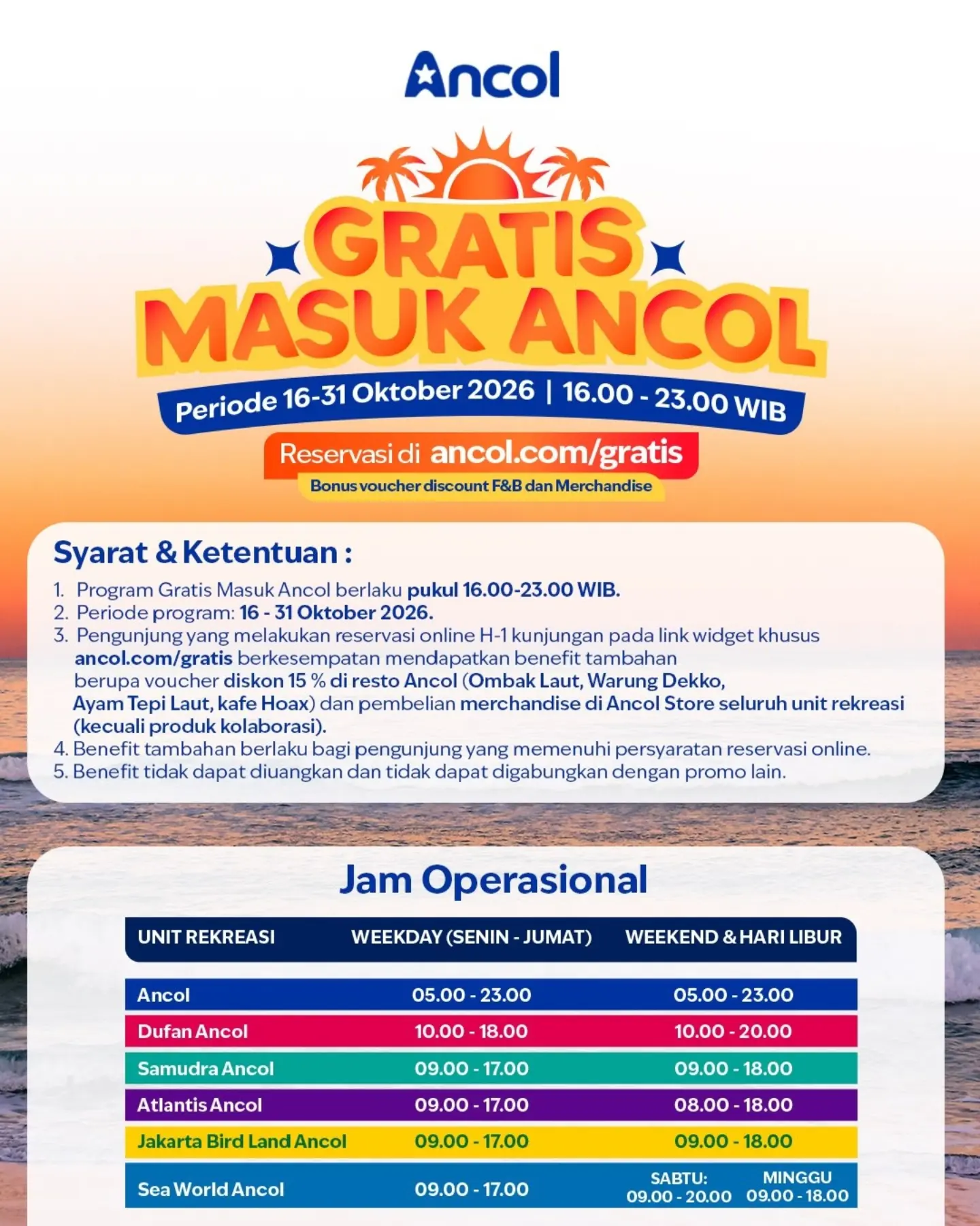 Gratis Masuk Ancol! Sunset Seru & Diskon Hingga 75% - Image 5