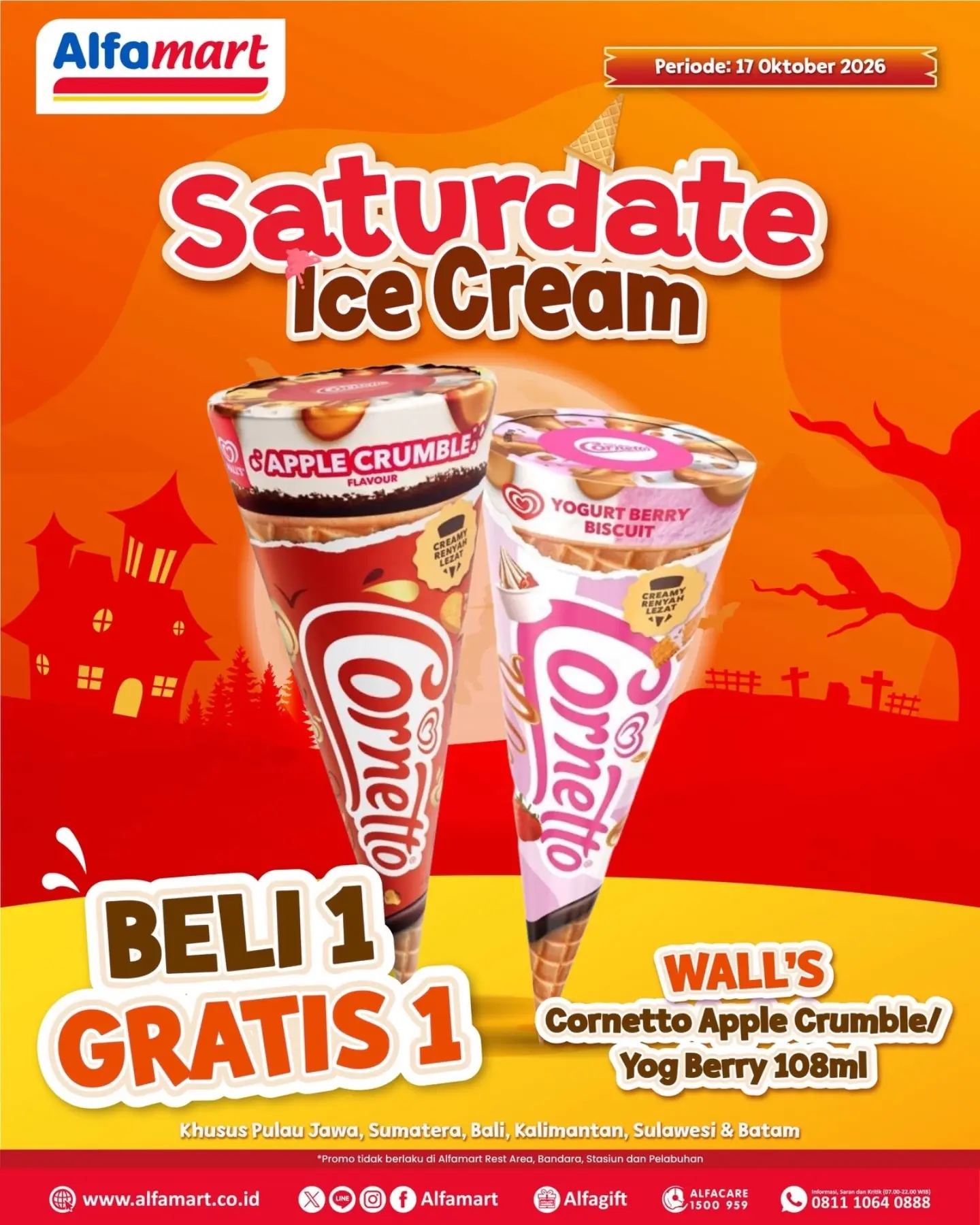 Beli 1 Gratis 1 Wall's Cornetto Apple Crumble & Yogurt Berry Biscuit di Alfamart - Image 2