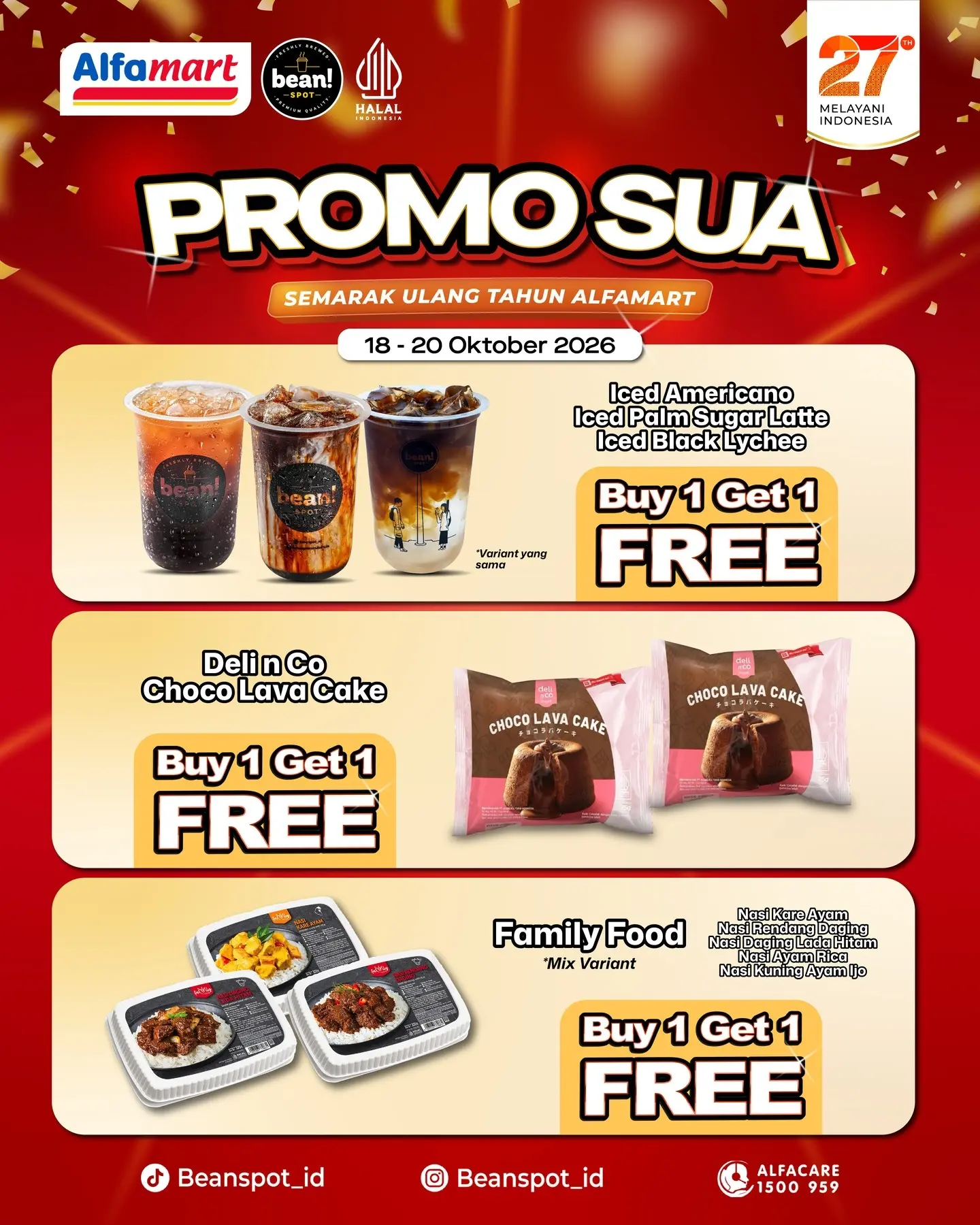 Ultah Alfamart ke-27: Buy 1 Get 1 di Beanspot s.d. 20 Okt - Image 2