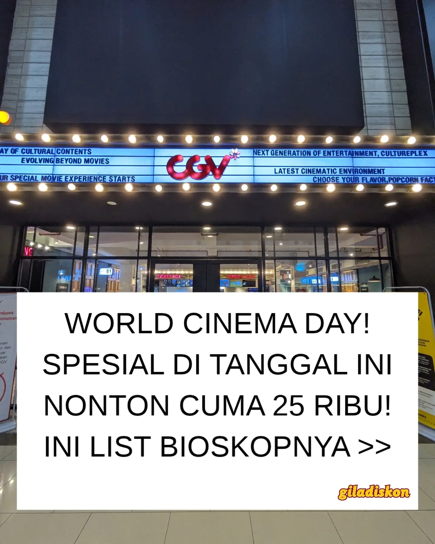 Cinema Day 27 Oktober 2026: Nonton Tiket Reguler Maks Rp25.000