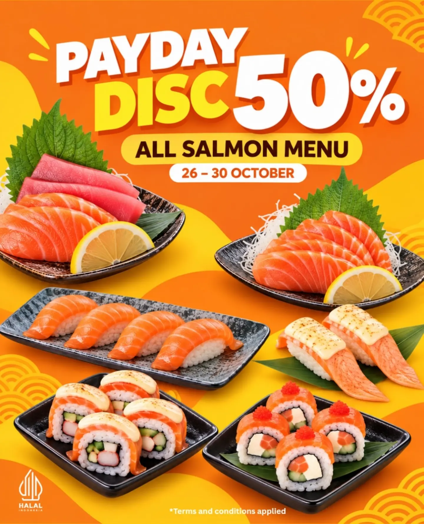 Diskon 50% Semua Menu Termasuk Salmon di Genki Sushi - Image 2