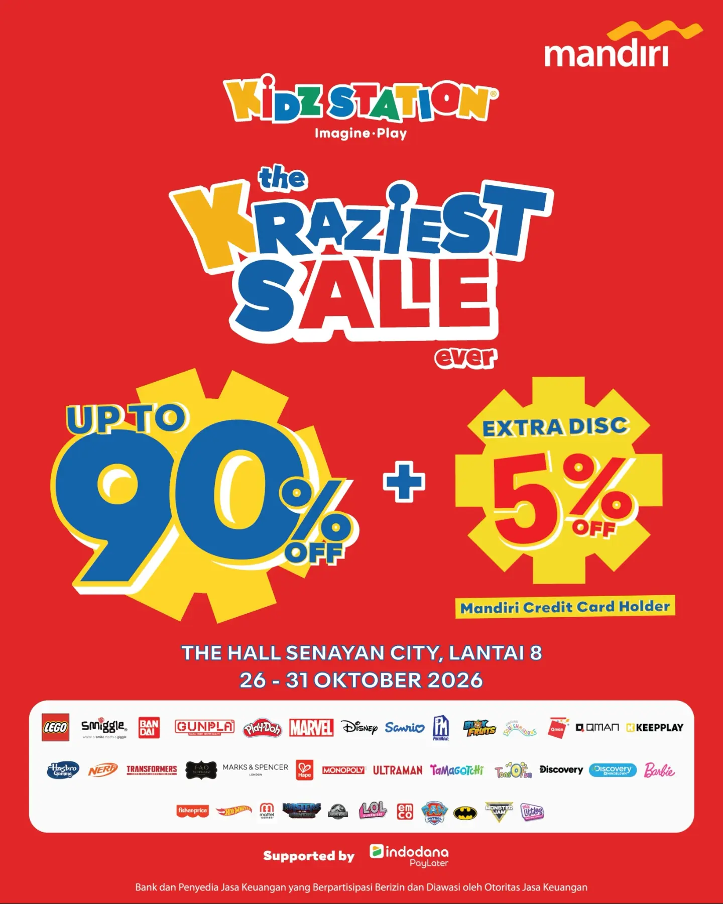 Diskon Mainan hingga 90% di Kidz Station Krazy Sale Jakarta