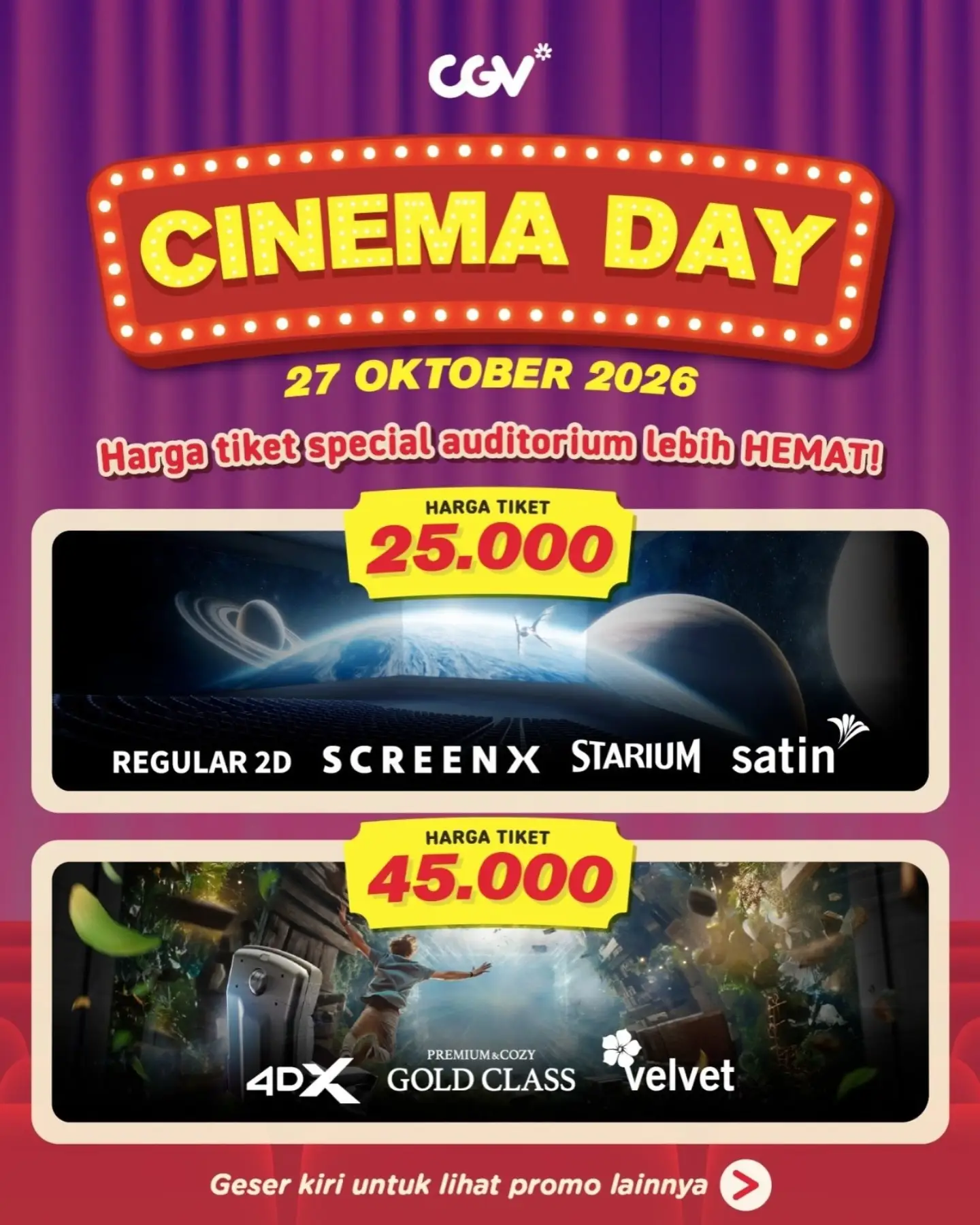 CGV Cinema Day 27 Oktober: Nonton Special Auditorium Lebih Hemat - Image 2