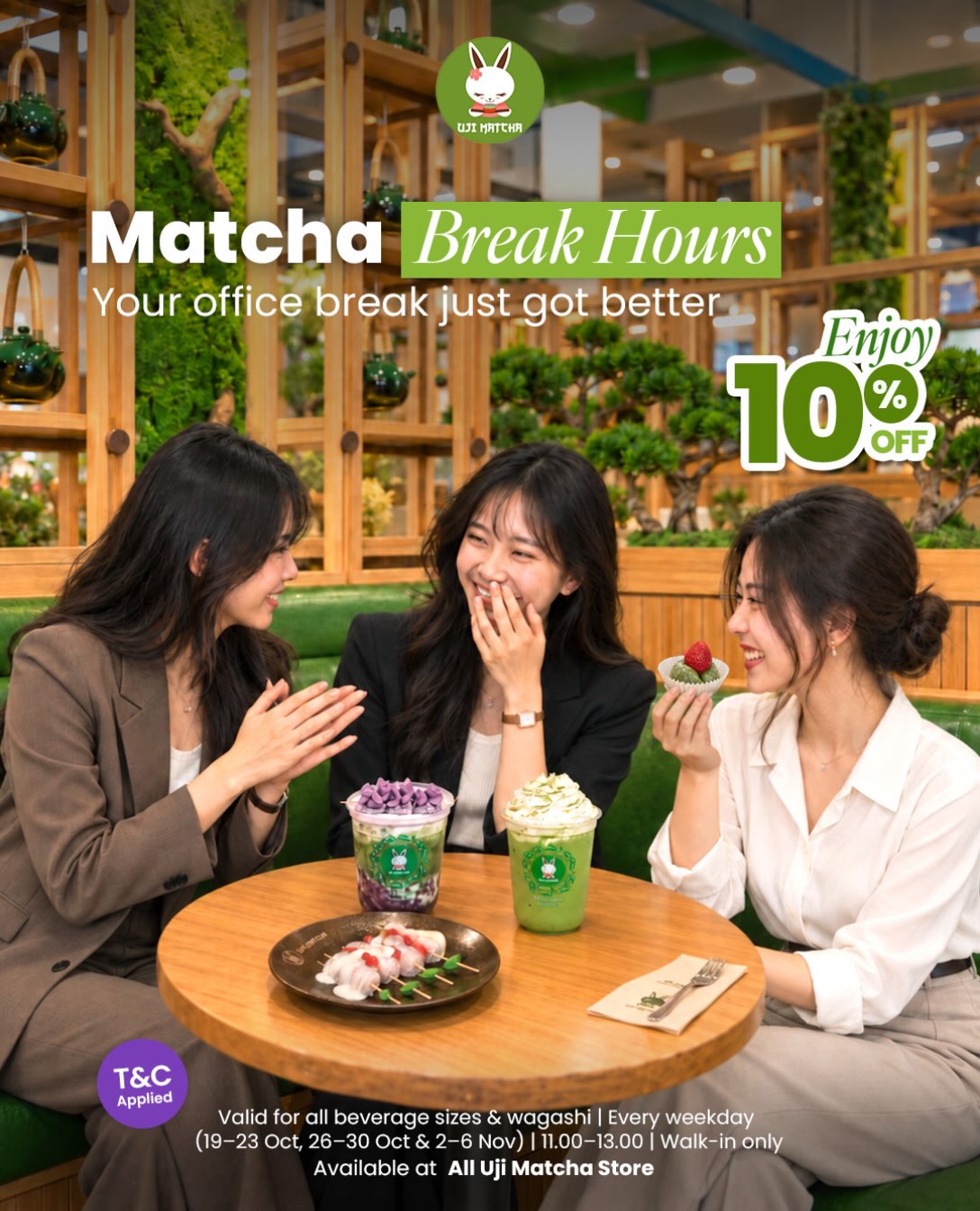 Matcha Break: Diskon 10% Semua Minuman & Wagashi Uji Matcha