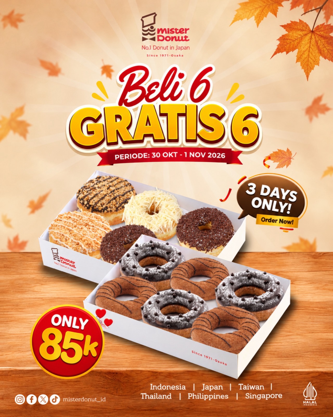 Beli 6 Gratis 6 Donat Mister Donut Cuma Rp85.000 - Image 1