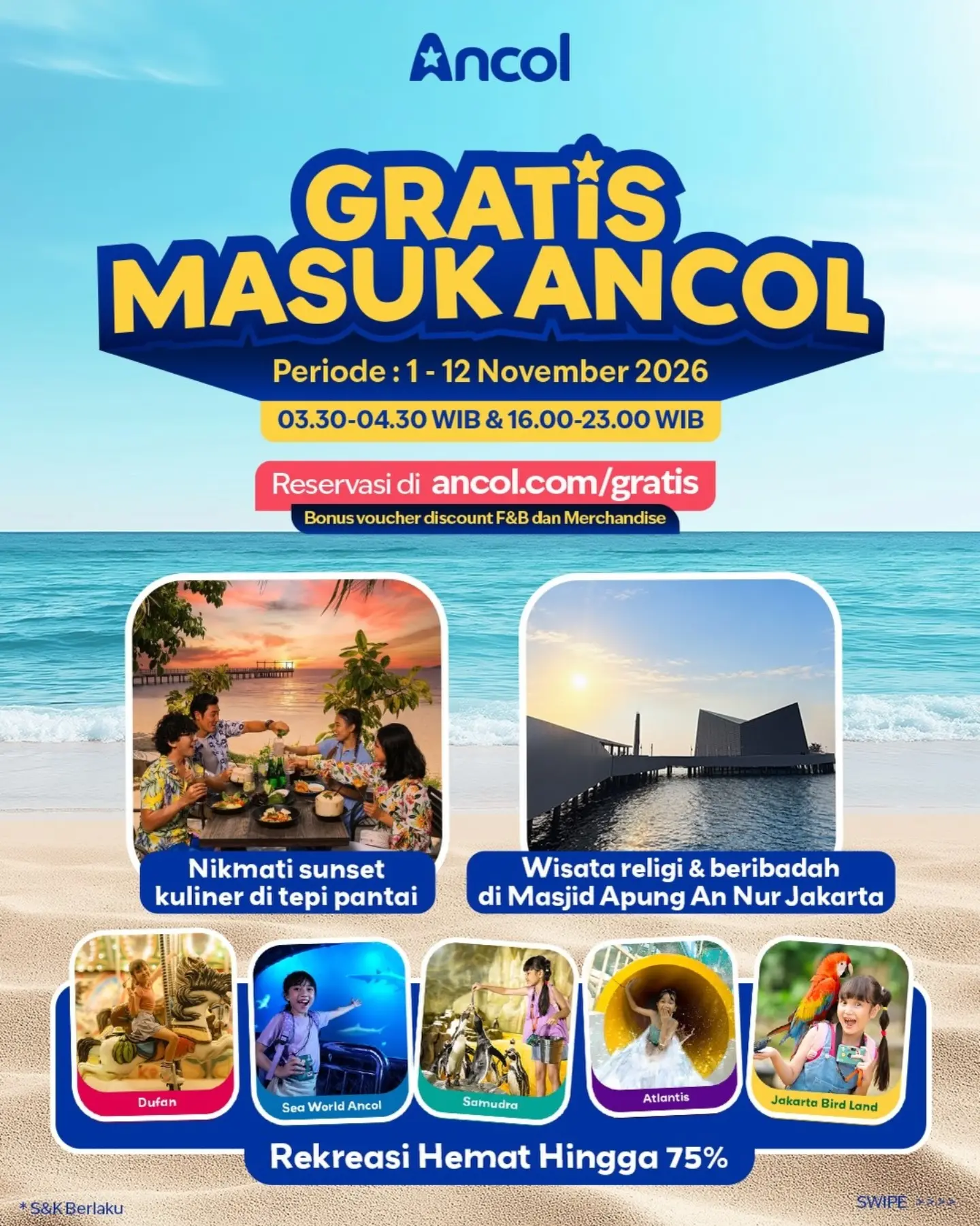 Sunset di Ancol Gratis, Tiket Rekreasi Mulai Rp15 Ribu! - Image 3