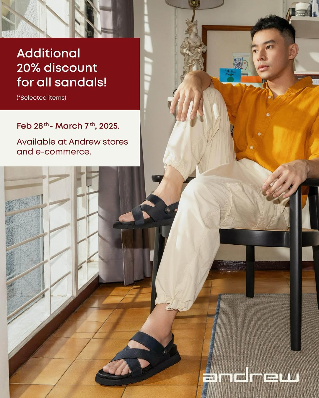 Promo Andrew Shoes Sale Diskon Tambahan s/d 20% Untuk Produk Sandal - Image 2