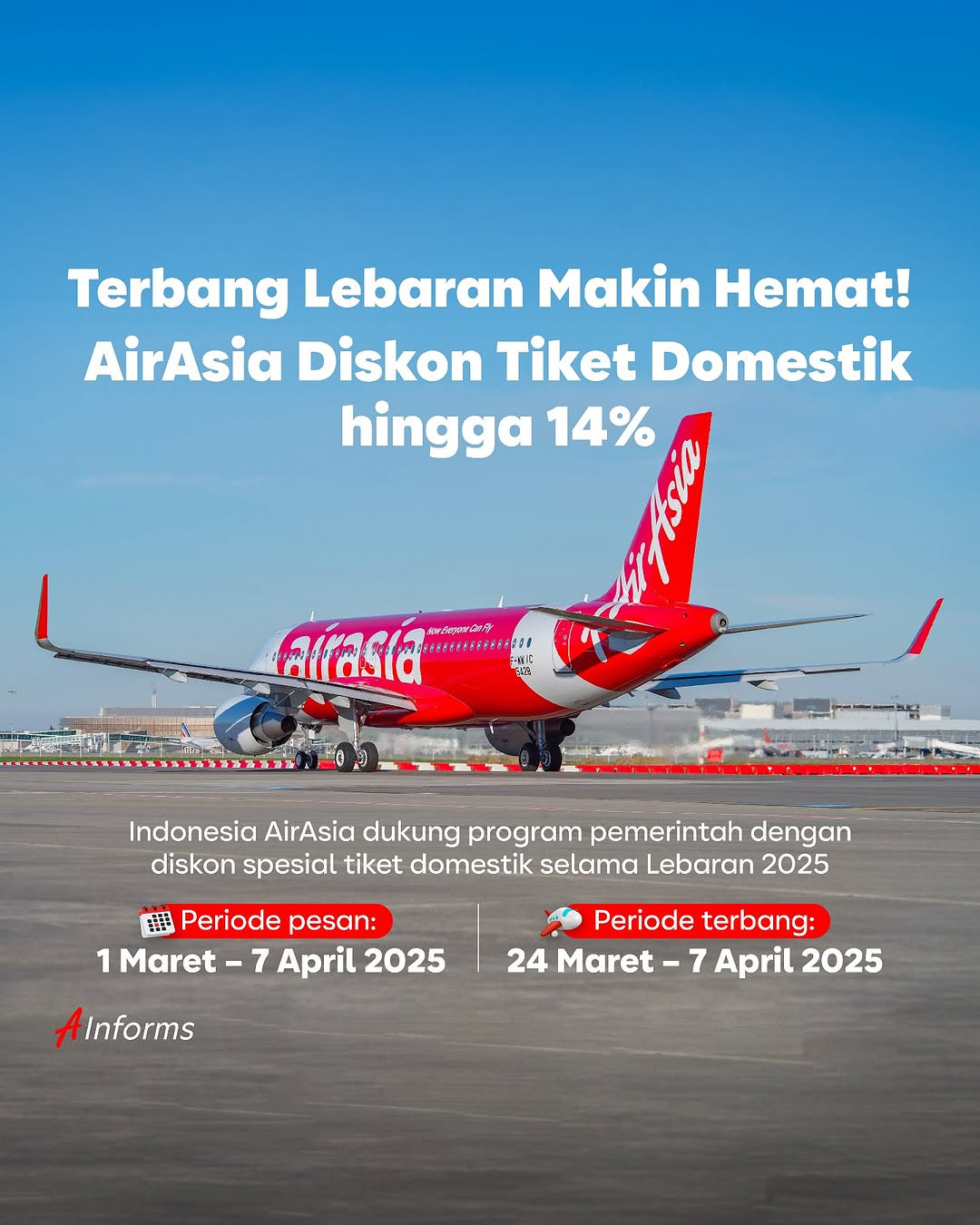 Promo Air Asia Diskon Tiket Domestik s/d 14% - Image 1