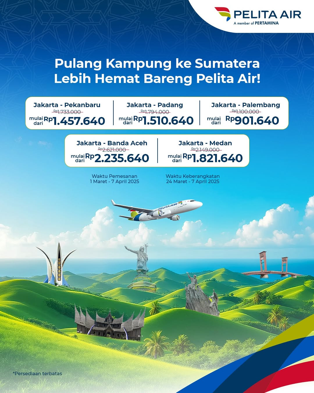 Promo Pelita Air Harga Khusus ke Sumatera - Image 1