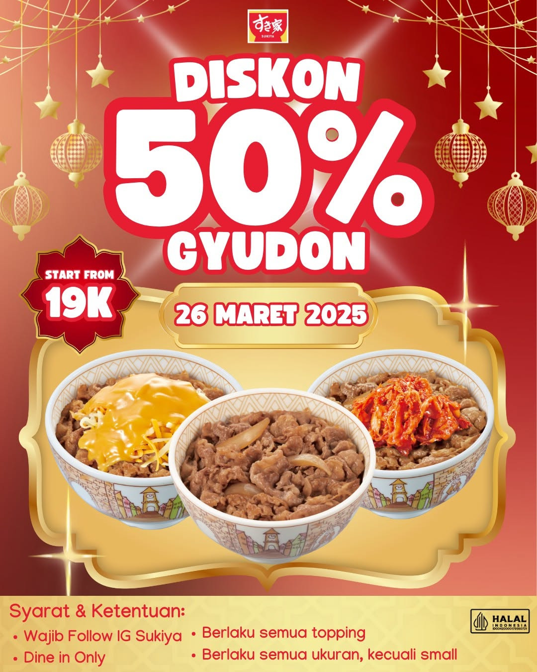 Promo Sukiya Diskon 50% Untuk Gyudon di 26 Maret 2025 - Image 1