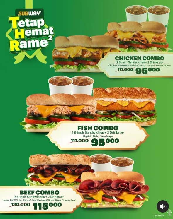 Promo Subway THR Combo Mulai Dari Rp 95.000 - Image 2