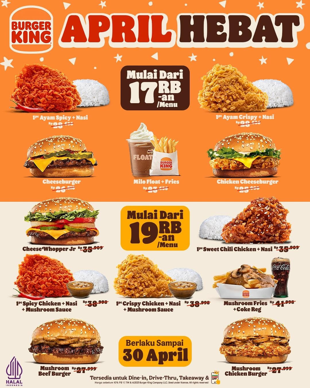 Promo Burger King April Hemat Mulai Dari Rp 17 Ribuan