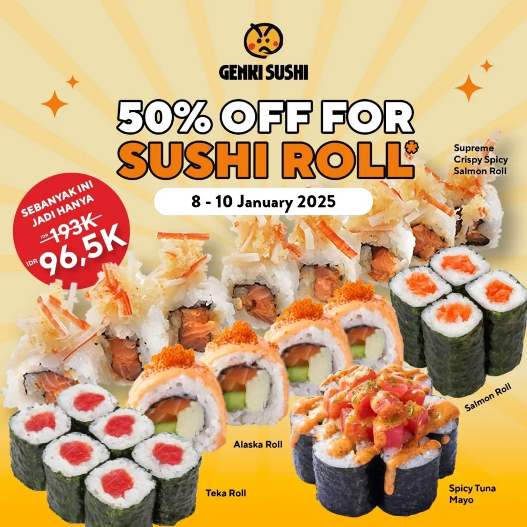 Promo Genki Sushi 50% Off For Sushi Roll - Image 2
