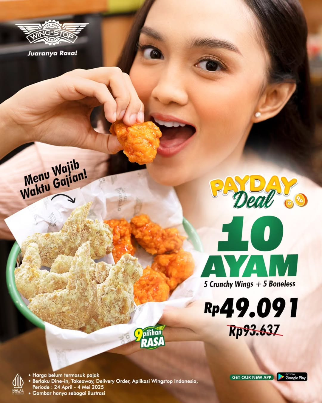 Promo Wingstop Payday Deal 10 Wings Hanya Rp 49 Ribuan 24 April - 4 Mei 2025
