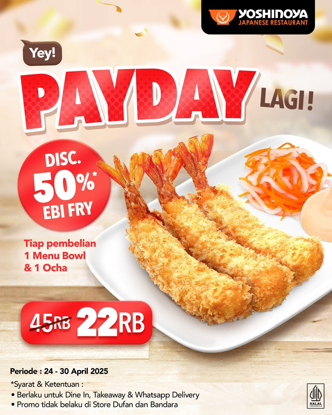 Promo Yoshinoya Payday Lagi, Ebi Fry Hanya Rp 22.000 - Image 1