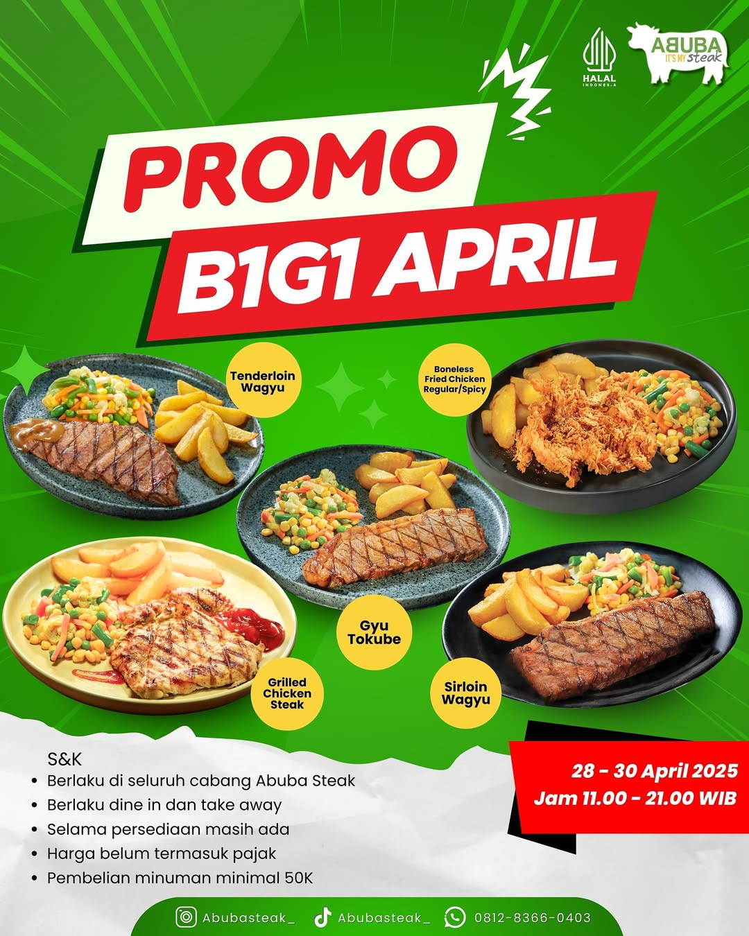 Promo Abuba Steak B1G1 April - Image 1