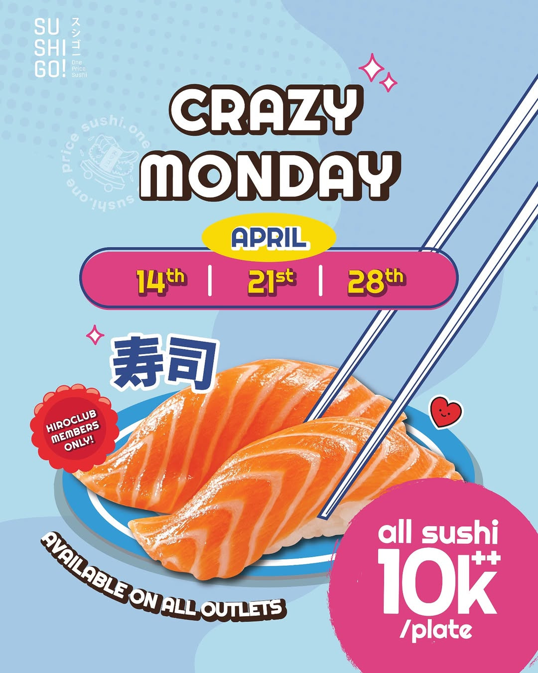 Promo Sushi Go Crazy Monday All Plates Rp 10.000++ - Image 2