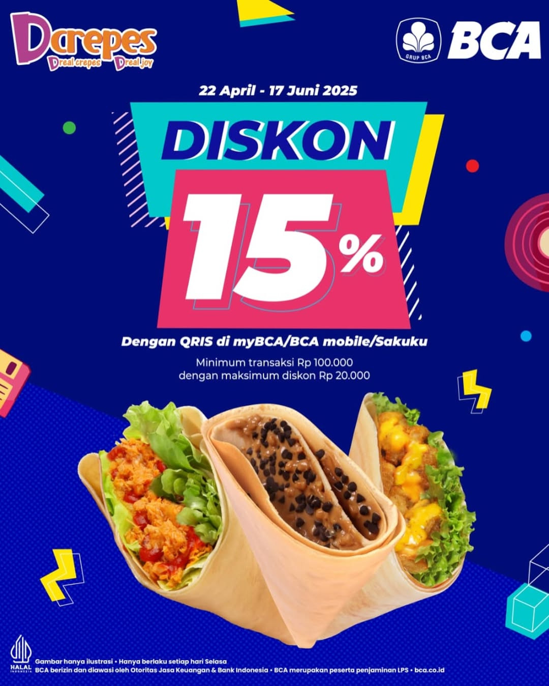 Promo DCrepes Diskon 15% dengan QRIS BCA - Image 1