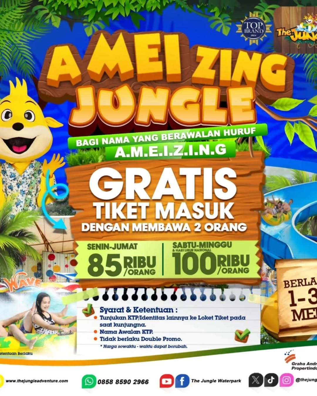 Promo The Jungle AMEIzing Jungle Mulai Dari Rp 85K/Orang