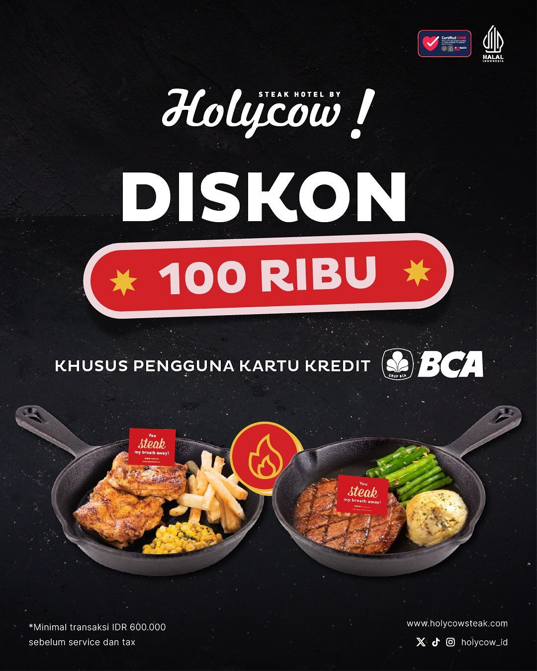 Promo Holycow Diskon Rp 100.000 Dengan Kartu Kredit BCA - Image 1