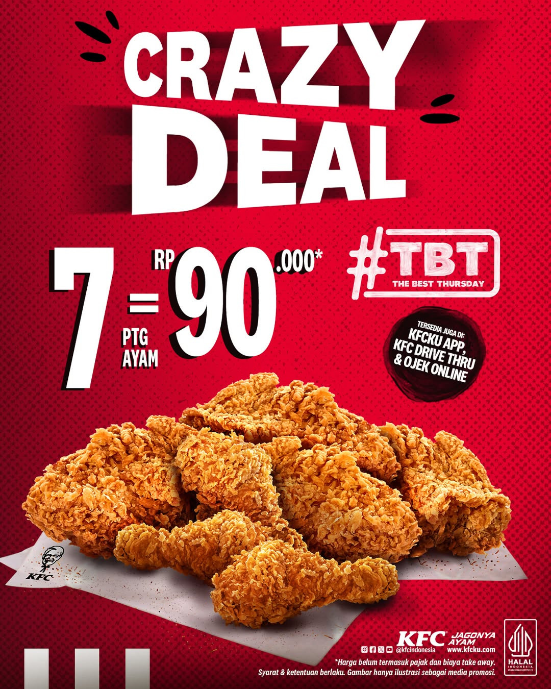Promo KFC Crazy Deal 7 Ayam Rp 90.000 Tiap Kamis - Image 1
