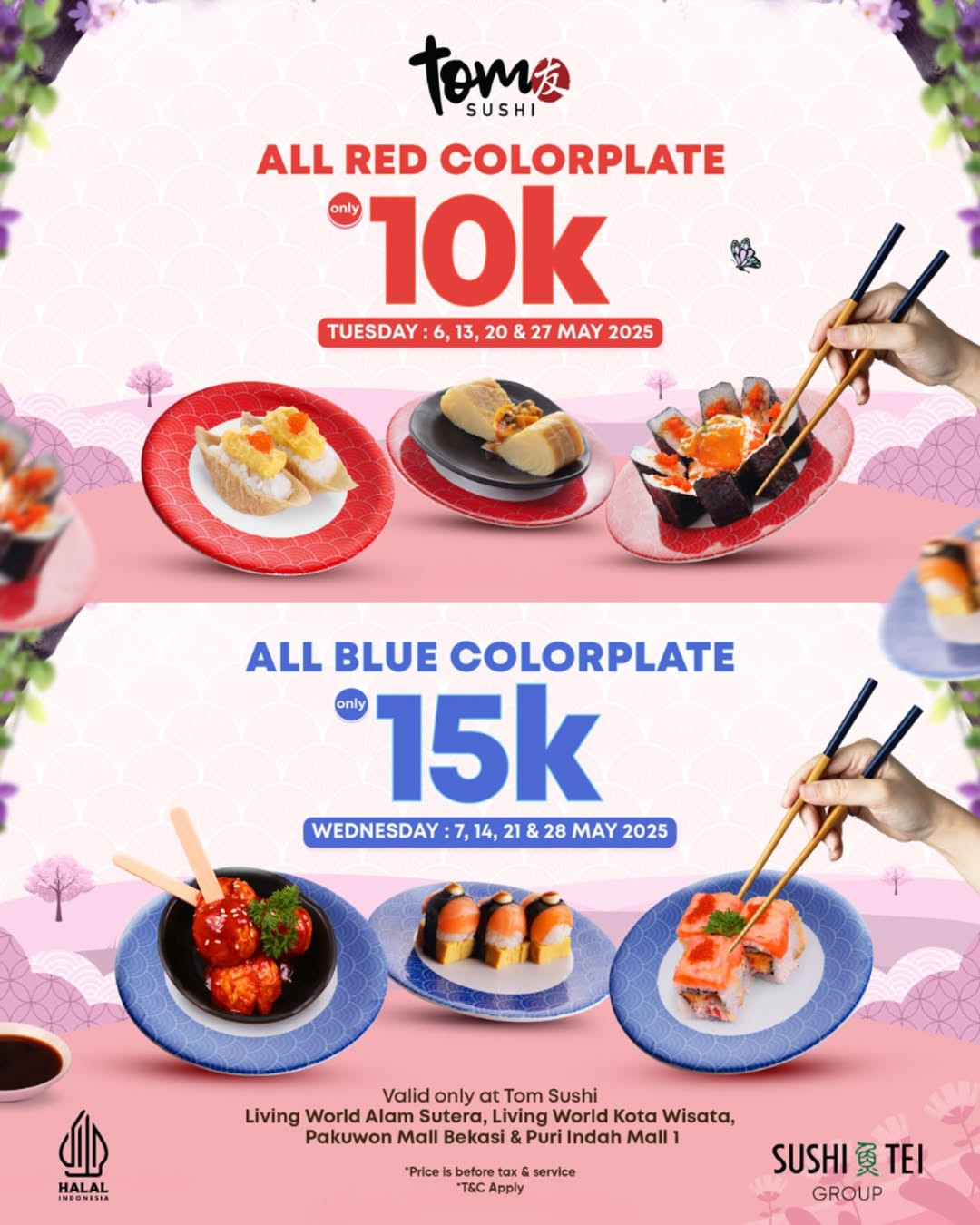 Promo Tom Sushi Red dan Blue Colorplate Hanya Rp 10K dab Rp 15K - Image 2