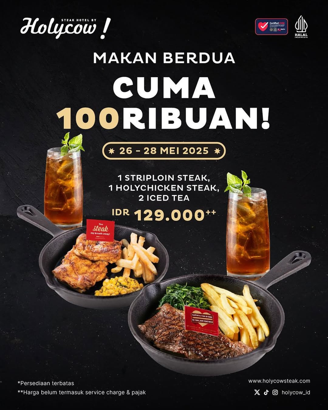 Promo Holycow Makan Berdua Hanya Rp 100 Ribuan - Image 1