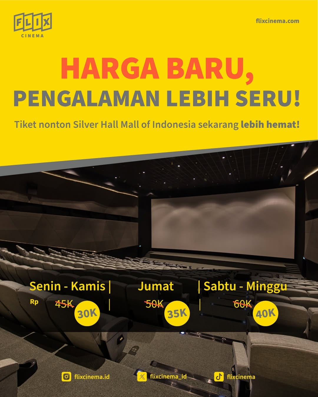 Promo Flix Cinema MOI Harga Baru Mulai Dari Rp 30.000 - Image 1