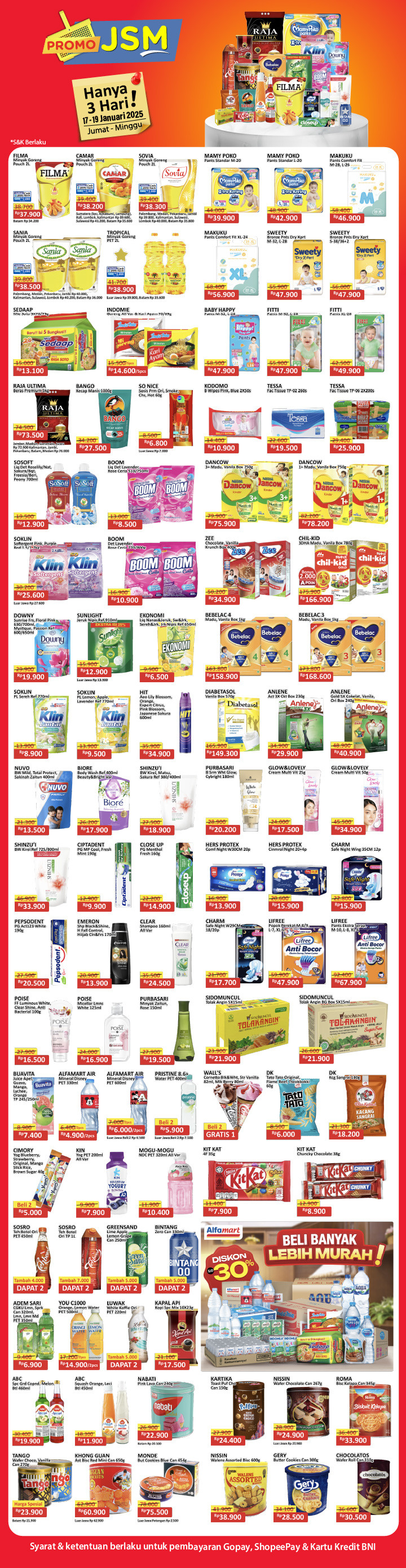Promo Alfamart JSM Weekend Periode 17 - 19 Januari 2025