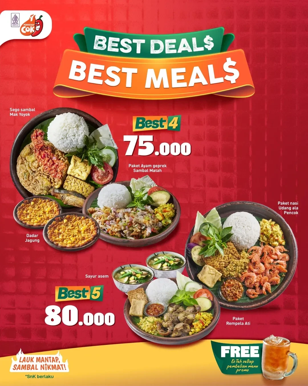 Promo Penyetan Cok Best Deals Best Meals Mulai Dari Rp 32.000